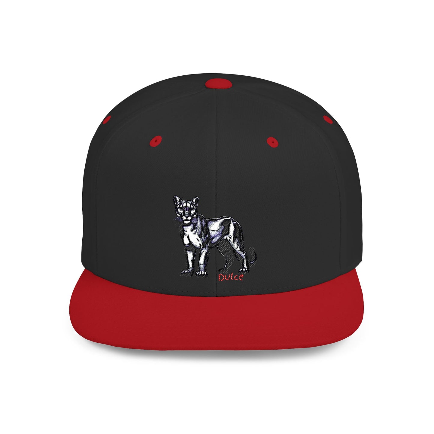 Cougar Dulce Embroidered Flat Bill Snapback Hat - Stylish Design for Casual Wear