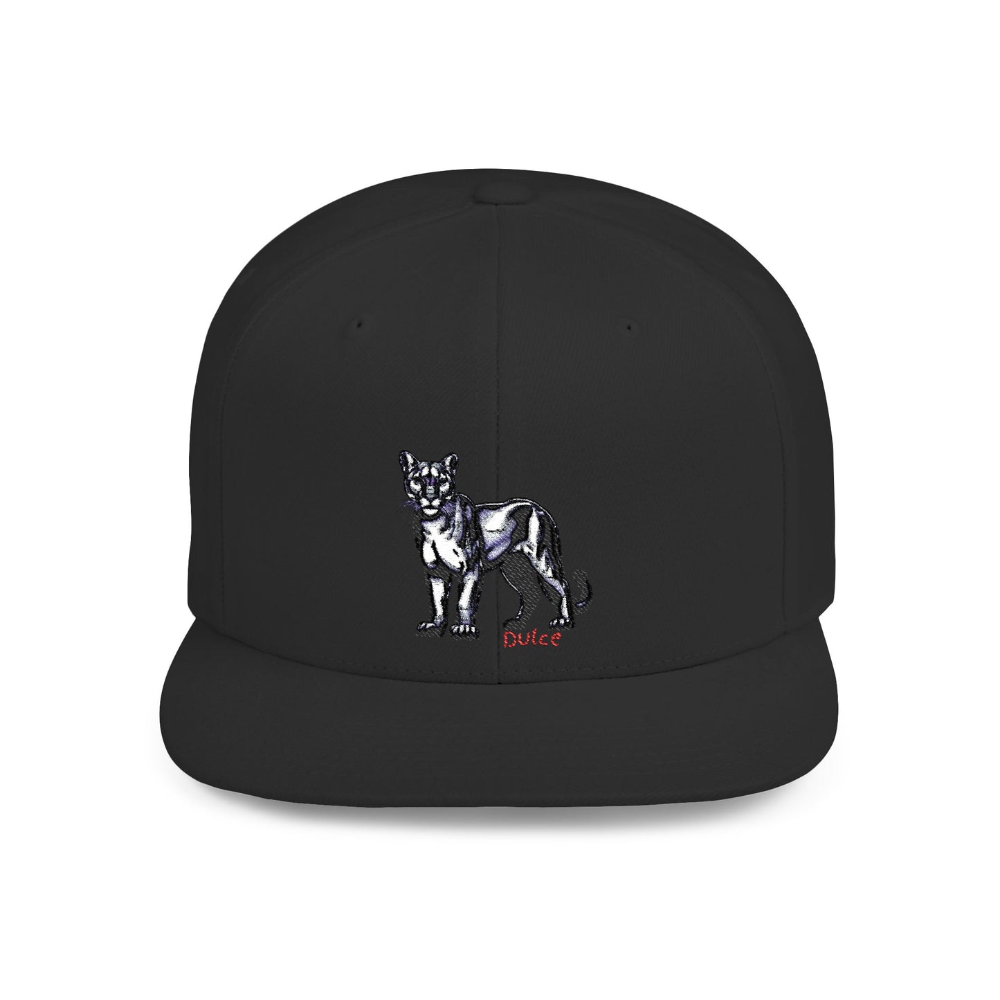 Cougar Dulce Embroidered Flat Bill Snapback Hat - Stylish Design for Casual Wear