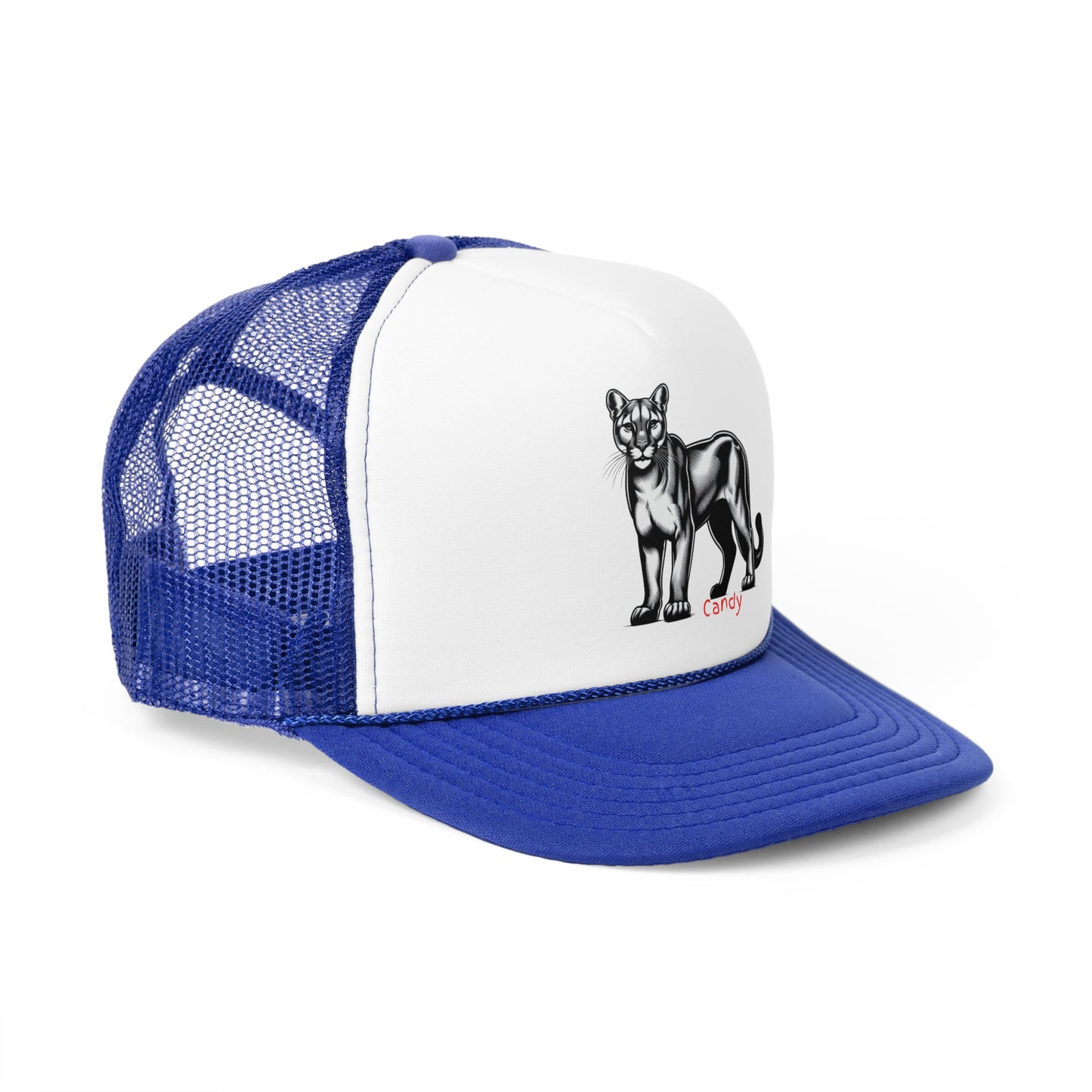 Vintage Panther Trucker Cap - Bold Green & White Design