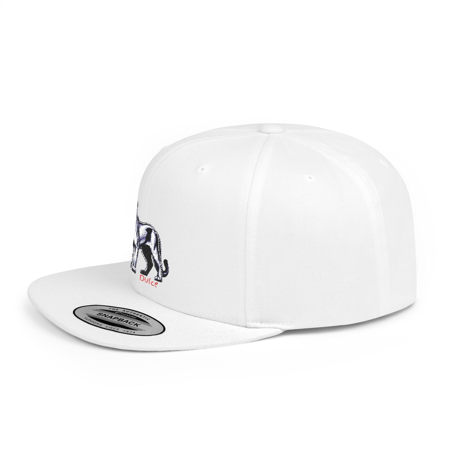 Cougar Dulce Embroidered Flat Bill Snapback Hat - Stylish Design for Casual Wear