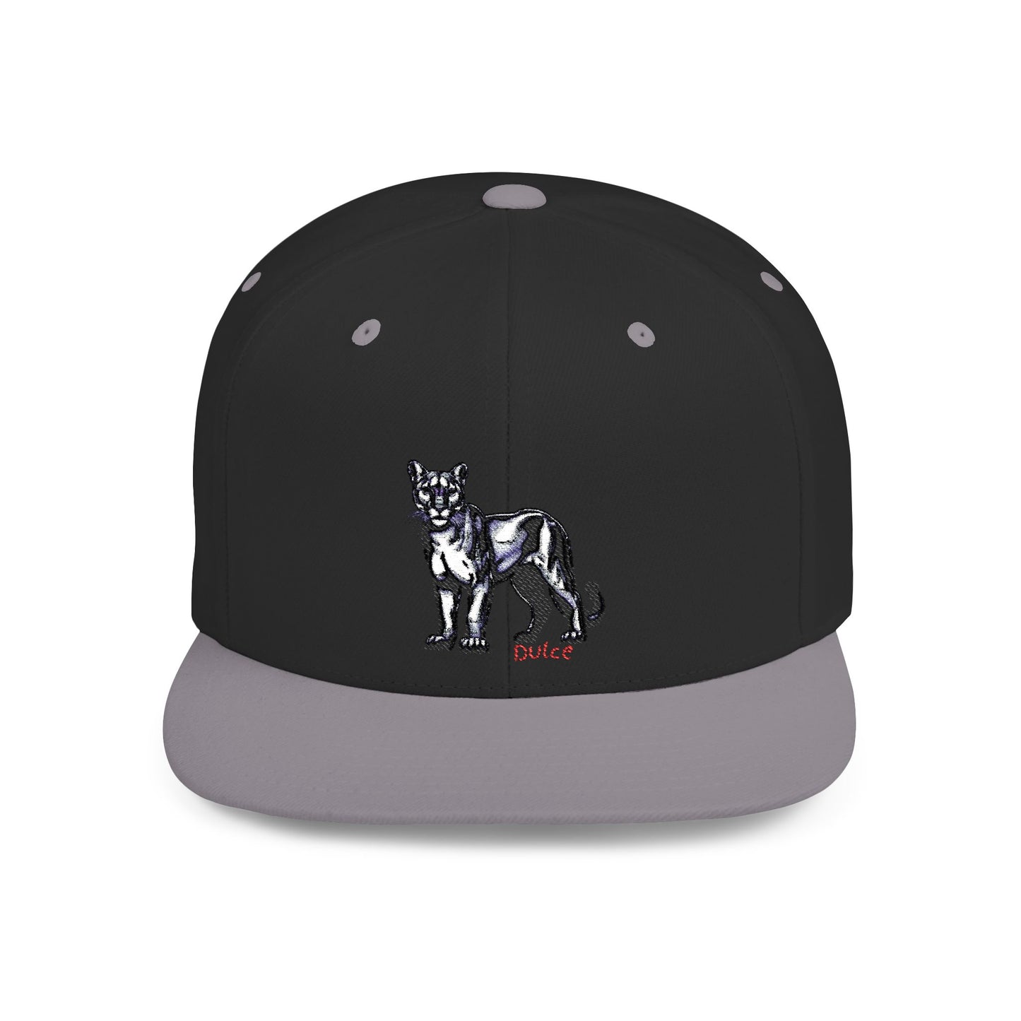 Cougar Dulce Embroidered Flat Bill Snapback Hat - Stylish Design for Casual Wear