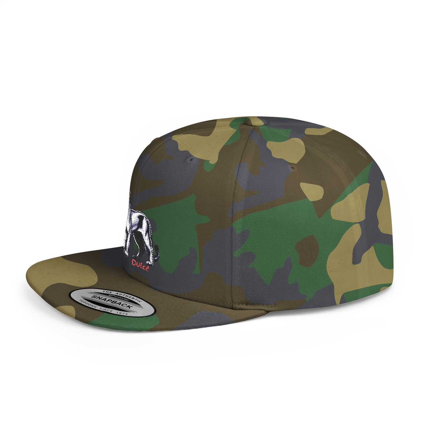 Cougar Dulce Embroidered Flat Bill Snapback Hat - Stylish Design for Casual Wear