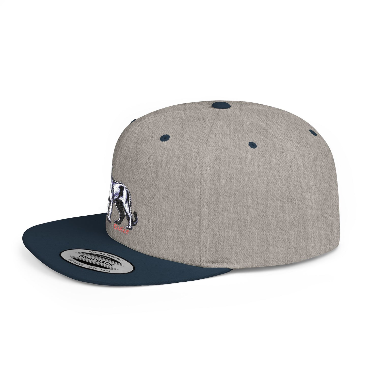 Cougar Dulce Embroidered Flat Bill Snapback Hat - Stylish Design for Casual Wear