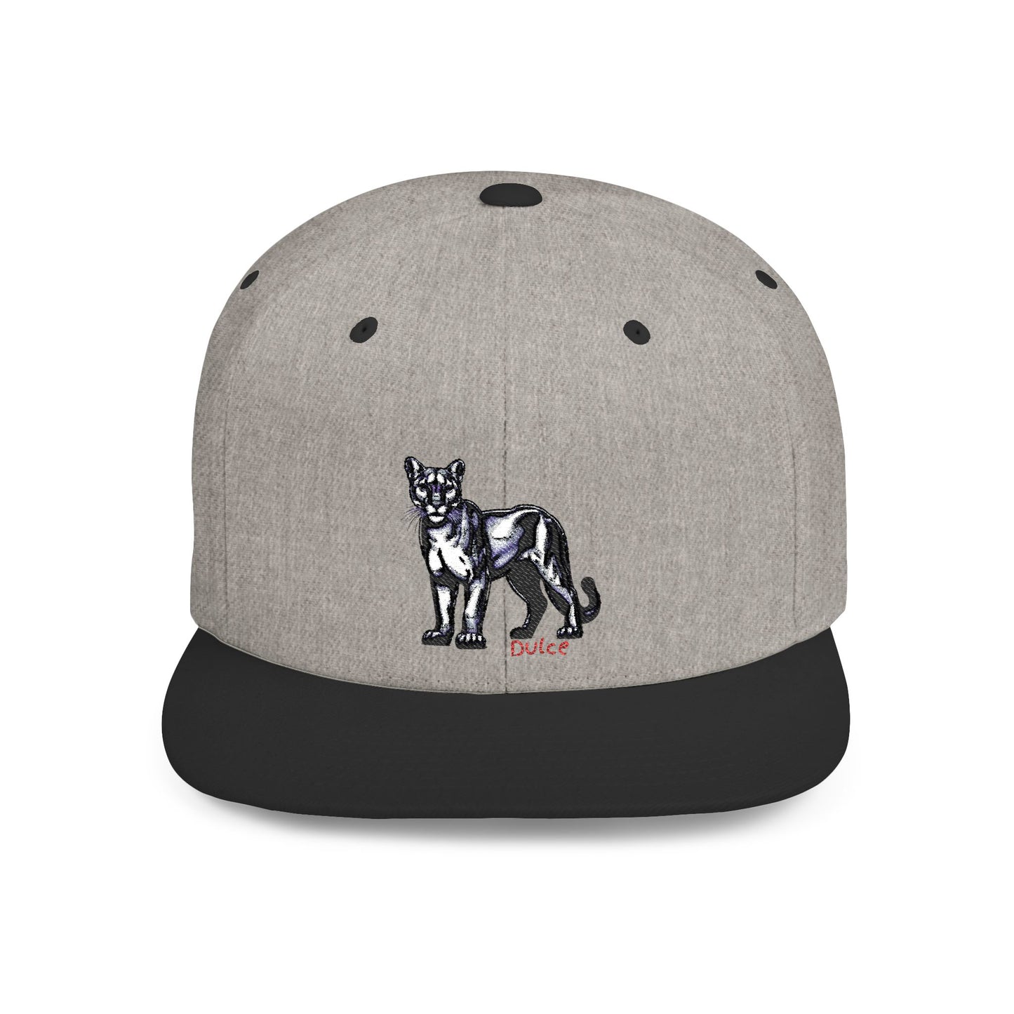 Cougar Dulce Embroidered Flat Bill Snapback Hat - Stylish Design for Casual Wear