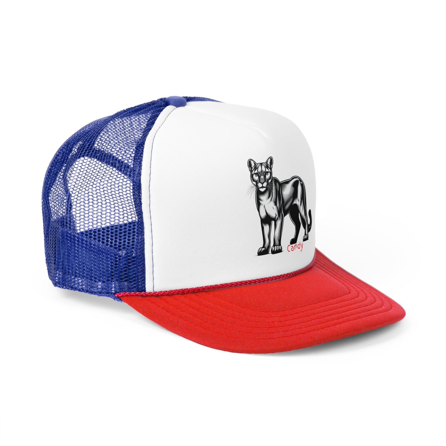 Vintage Panther Trucker Cap - Bold Green & White Design