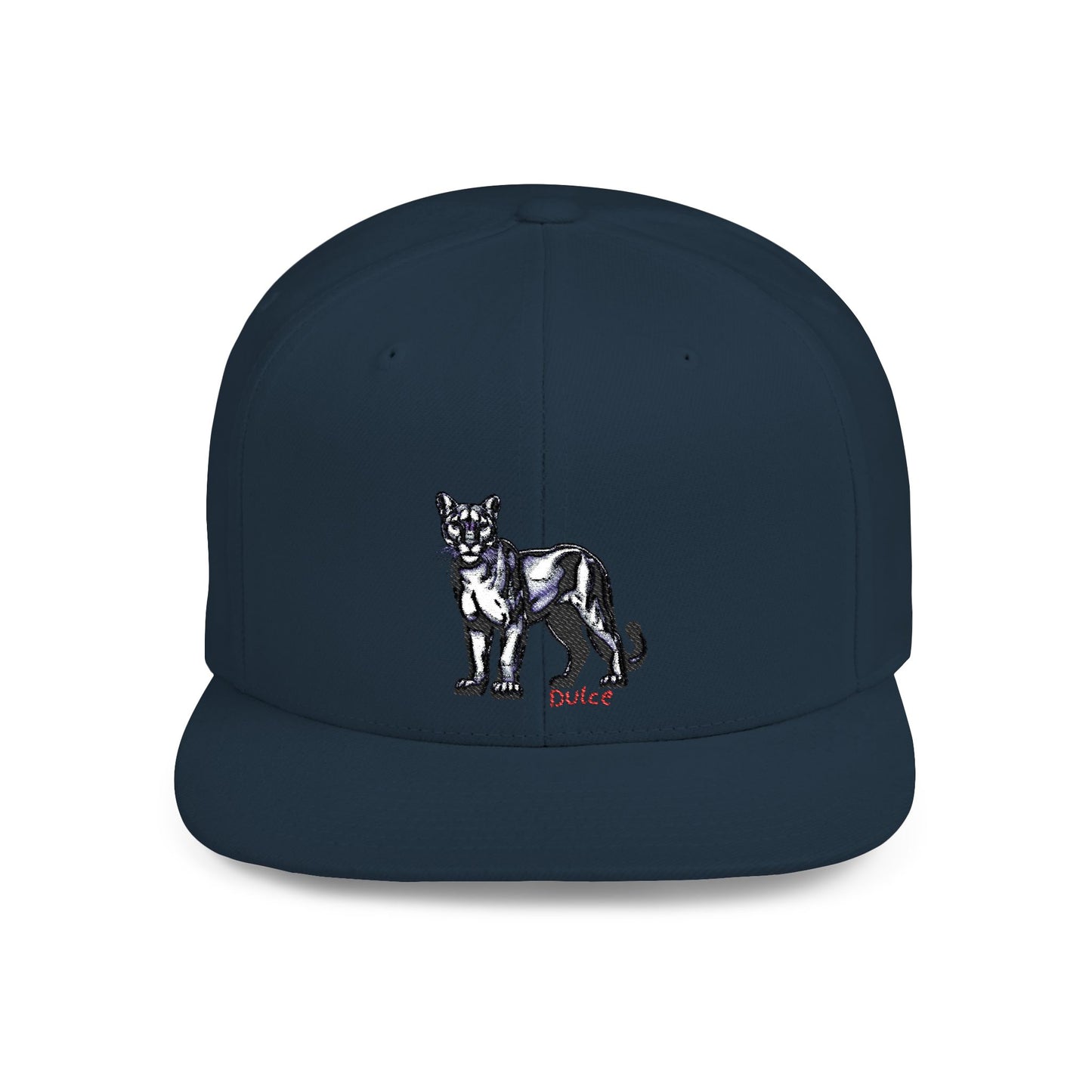 Cougar Dulce Embroidered Flat Bill Snapback Hat - Stylish Design for Casual Wear