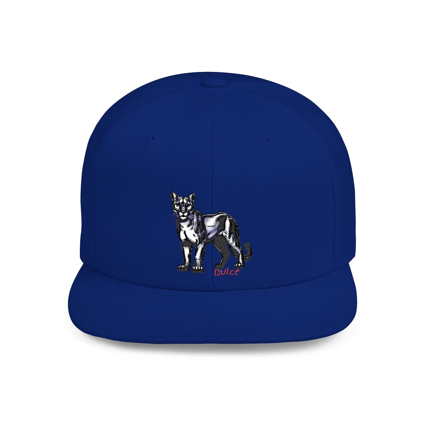 Cougar Dulce Embroidered Flat Bill Snapback Hat - Stylish Design for Casual Wear